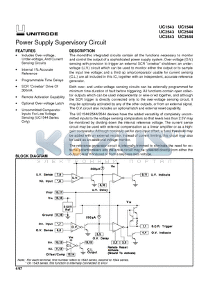 UC3544 datasheet - Power Supply Supervisory Circuit