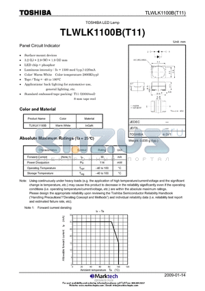 TLWLK1100B datasheet - Panel Circuit Indicator