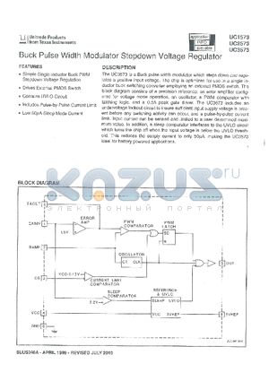 UC3573D datasheet - Buck Pulse Width Modulator Stepdown Voltage Refgulator