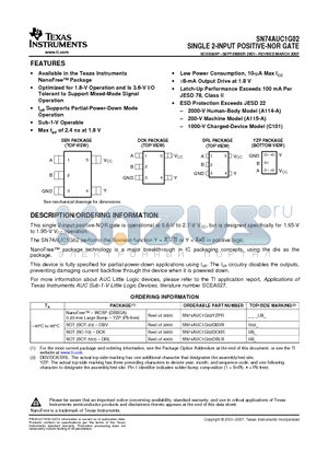 SN74AUC1G02DBVRE4 datasheet - SINGLE 2-INPUT POSITIVE-NOR GATE