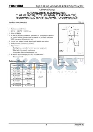 TLYE1002A datasheet - Panel Circuit Indicator