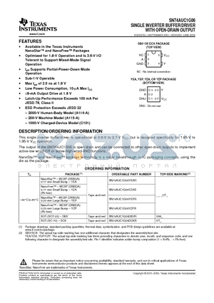 SN74AUC1G06 datasheet - SINGLE INVERTER BUFFER/DRIVER WITH OPEN-DRAIN OUTPUT