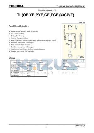 TLYE33CPF datasheet - Panel Circuit Indicators