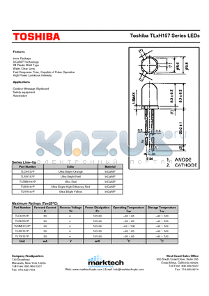 TLYH157P datasheet - Fast Response Time, Capable of Pulse Operation High Power Luminous Intensity