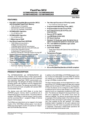 SST89E54RD2-40-I-TQJE datasheet - FlashFlex MCU