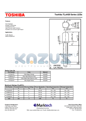 TLYH20TP datasheet - Toshiba TLxH20 Series LEDs