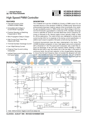 UC3825B datasheet - High Speed PWM Controller