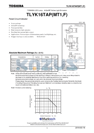 TLYK16TAP_10 datasheet - Panel Circuit Indicator