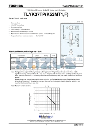 TLYK37TPK53MT1 datasheet - Panel Circuit Indicator