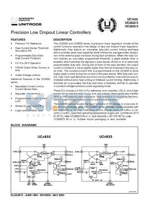 UC3832DW datasheet - Precision Low Dropout Linear Controllers