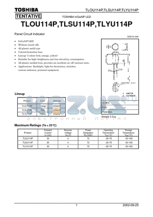 TLYU114P datasheet - TOSHIBA InGaAP LED