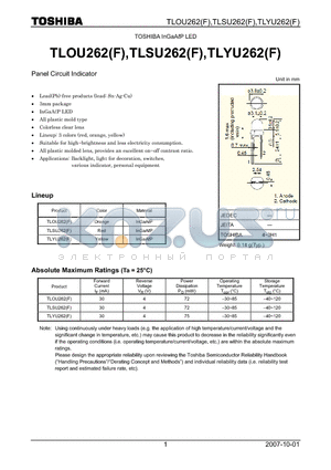 TLYU262 datasheet - Panel Circuit Indicator