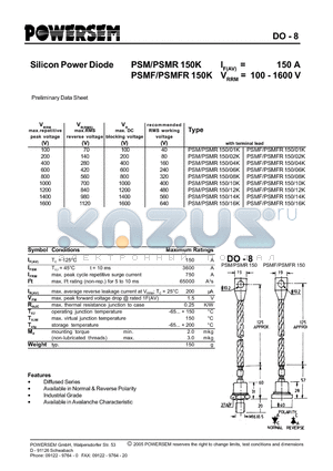 PSM150K datasheet - Silicon Power Diode