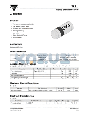 TLZ10 datasheet - Z-Diodes