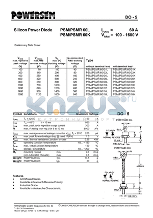 PSM60 datasheet - Silicon Power Diode