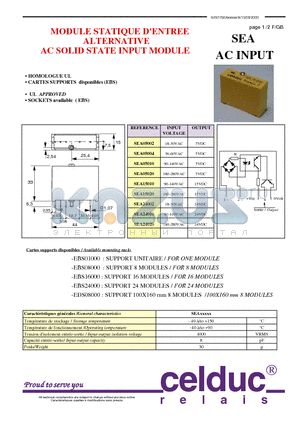 SEA15010 datasheet - AC SOLID STATE INPUT MODULE