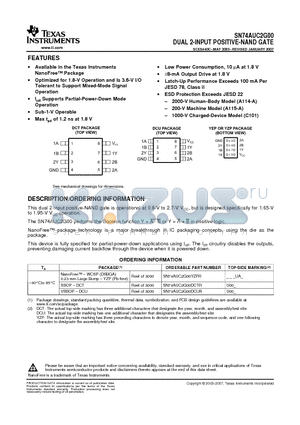 SN74AUC2G00DCTRE4 datasheet - DUAL 2-INPUT POSITIVE-NAND GATE