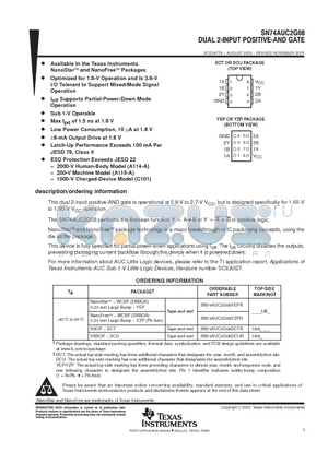 SN74AUC2G08DCUR datasheet - DUAL 2 - INPUT POSITIVE - AND GATE