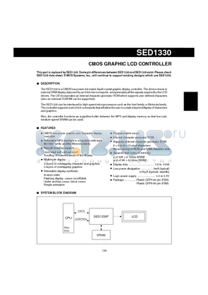 SED1330F datasheet - CMOS GRAPHIC LCD CONTROLLER
