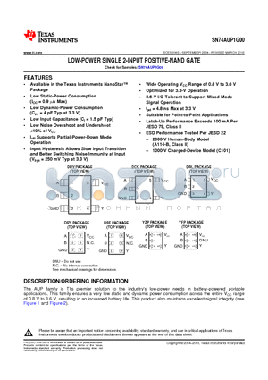 SN74AUP1G00DRLRG4 datasheet - LOW-POWER SINGLE 2-INPUT POSITIVE-NAND GATE