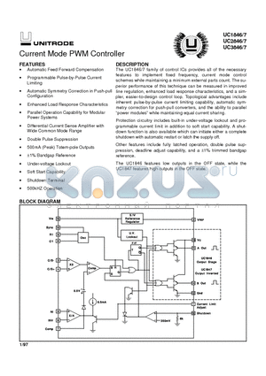 UC3846 datasheet - Current Mode PWM Controller