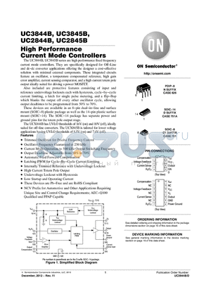 UC384XBVD1G datasheet - High Performance Current Mode Controllers