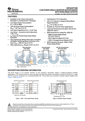 SN74AUP1G06DBVT datasheet - LOW-POWER SINGLE INVERTER BUFFER/DRIVER WITH OPEN-DRAIN OUTPUTS