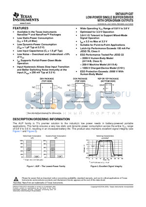 SN74AUP1G07 datasheet - LOW-POWER SINGLE BUFFER/DRIVER WITH OPEN-DRAIN OUTPUTS