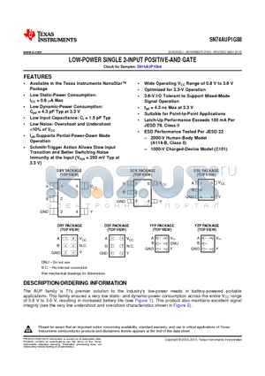 SN74AUP1G08DBVRG4 datasheet - LOW-POWER SINGLE 2-INPUT POSITIVE-AND GATE