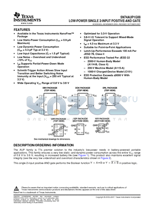 SN74AUP1G08DCKT datasheet - LOW-POWER SINGLE 2-INPUT POSITIVE-AND GATE