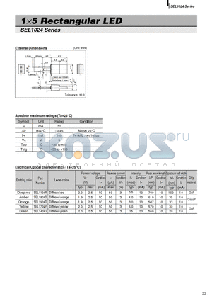 SEL1924D datasheet - 1x5 Rectangular LED