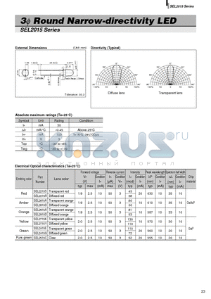 SEL2415G datasheet - 3phi Round Narrow-directivity LED