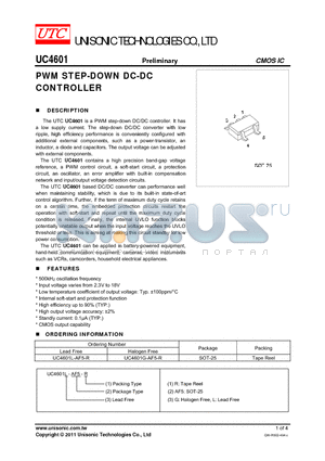 UC4601G-AF5-R datasheet - PWM STEP-DOWN DC-DC