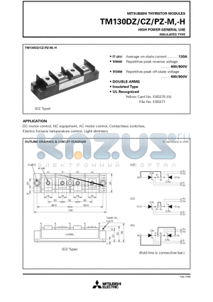 TM130CZ-H datasheet - HIGH POWER GENERAL USE INSULATED TYPE