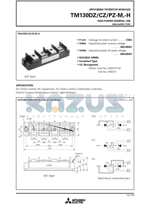 TM130CZ-M datasheet - HIGH POWER GENERAL USE INSULATED TYPE