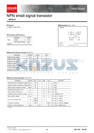 SSTA13_11 datasheet - NPN small signal transistor