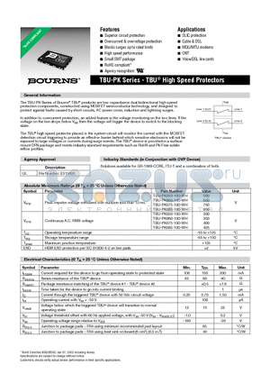TBU-PK075-100-WH datasheet - TBU High Speed Protectors