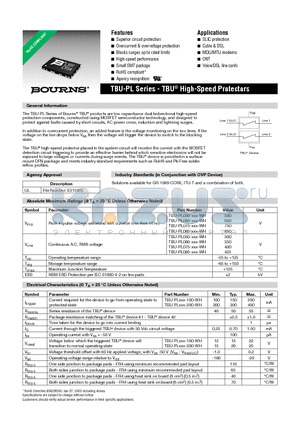TBU-PL050-100-WH datasheet - TBU^ High-Speed Protectors