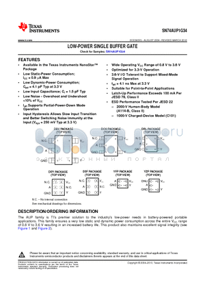 SN74AUP1G34DBVR datasheet - LOW-POWER SINGLE BUFFER GATE