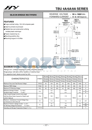 TBU4005 datasheet - SILICON BRIDGE RECTIFIERS