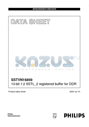 SSTVN16859 datasheet - 13-bit 1:2 SSTL_2 registered buffer for DDR