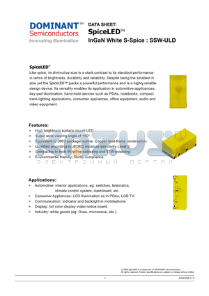 SSW-ULD-S2 datasheet - SpiceLED InGaN White S-Spice