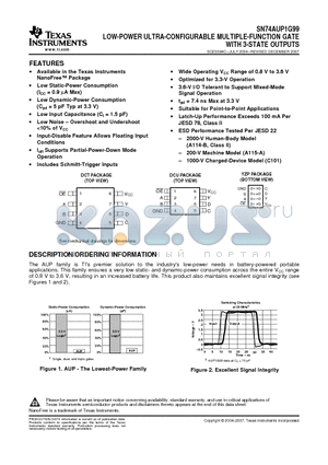 SN74AUP1G99DCUT datasheet - LOW-POWER ULTRA-CONFIGURABLE MULTIPLE-FUNCTION GATE WITH 3-STATE OUTPUTS