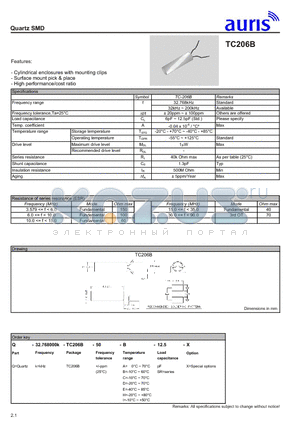 TC-206B datasheet - 2Quartz SMD