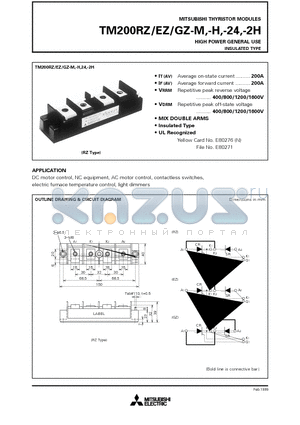 TM200RZ-24 datasheet - HIGH POWER GENERAL USE INSULATED TYPE