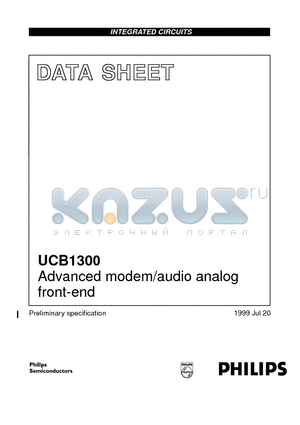 UCB1300 datasheet - Advanced modem/audio analog front-end