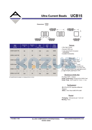 UCB15-700T-RC datasheet - Ultra Current Beads