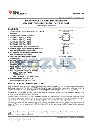 SN74AUP1T97DSFR datasheet - SINGLE-SUPPLY VOLTAGE-LEVEL TRANSLATOR WITH NINE CONFIGURABLE GATE LOGIC FUNCTIONS