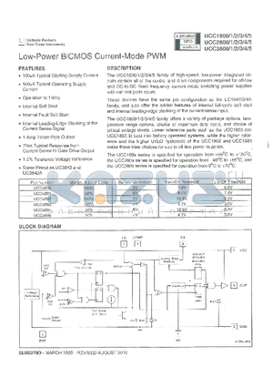 UCC1802J883B datasheet - Low-Power BiCMOS Current-Mode PWM