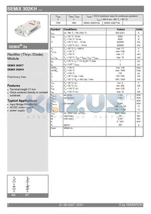 SEMIX302KT datasheet - Rectifier (Thryr./Diode) Module